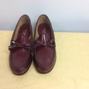 Bass Weejuns Burgundy Leather Tassel Loafers 6.5